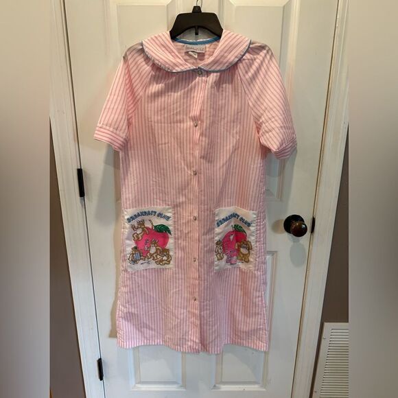 Breakfast Club 80’s vintage small nightgown striped short sleeve button down - Picture 1 of 4
